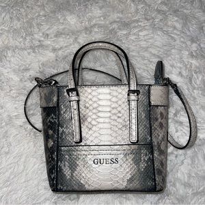 Guess cross strap snakeskin purse